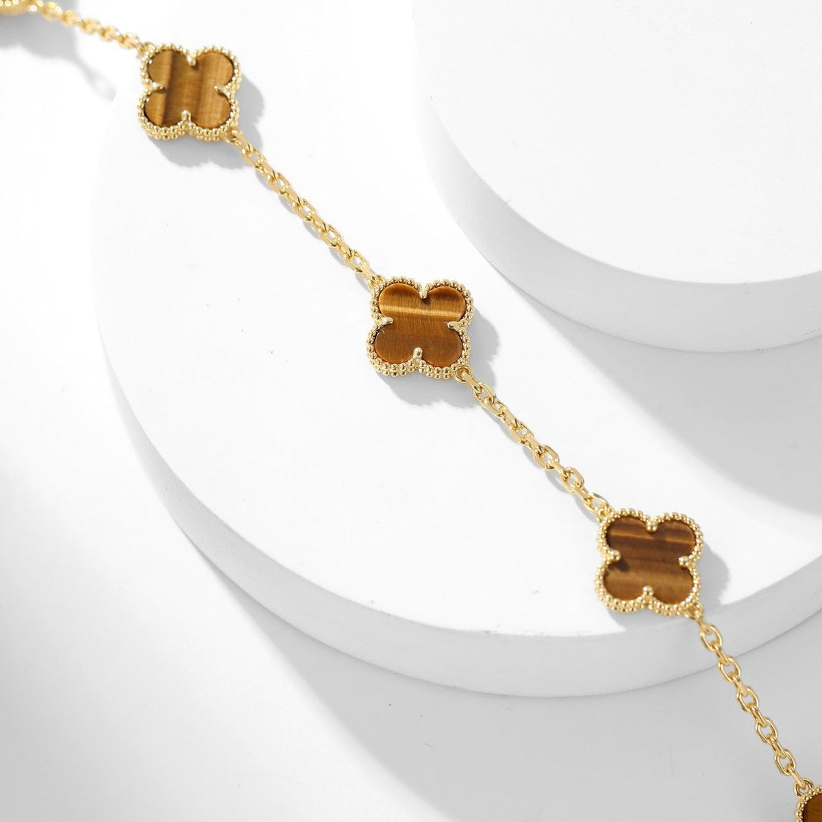 [Elowen jewelsry ]CLOVER 10 MOTIVE TIGERAUGE-HALSKETTE
