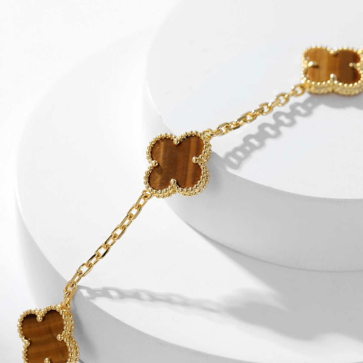 [Elowen jewelsry ]CLOVER 10 MOTIVE TIGERAUGE-HALSKETTE