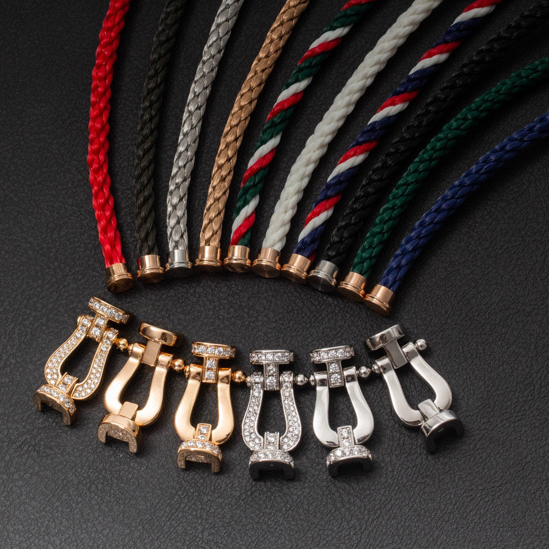[Elowen jewelsry ]FORCE LARGE HORSESHOE FULL DIAMOND BRACELET SILVER