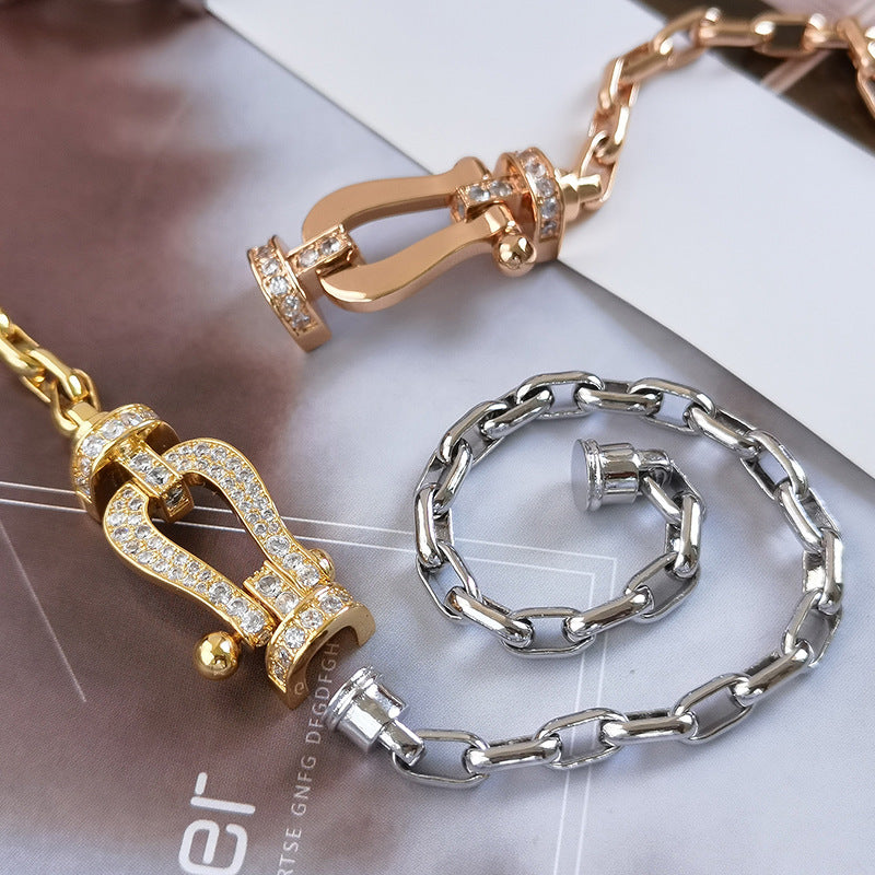 [Elowen jewelsry ]FORCE LARGE HORSESHOE CLASP  METAL BRACELET