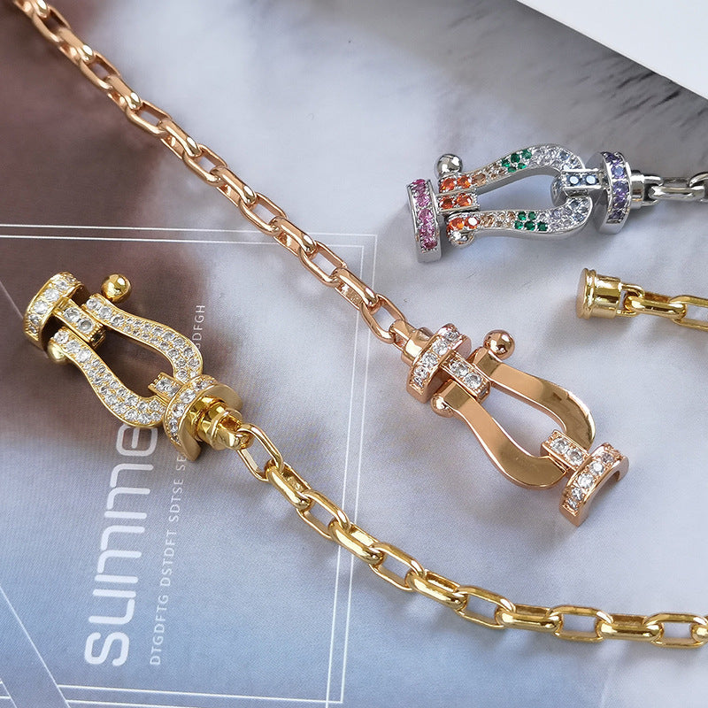 [Elowen jewelsry ]FORCE LARGE HORSESHOE CLASP  METAL BRACELET
