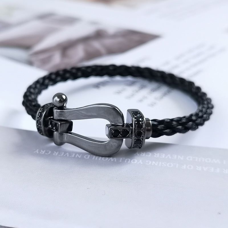 [Elowen jewelsry ]FORCE LARGE SERIES HORSESHOE BLACK SAMURAI BRACELET