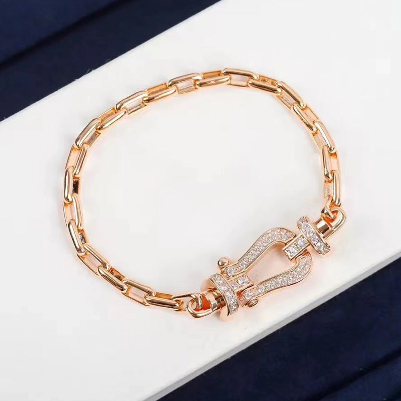 [Elowen jewelsry ]FORCE LARGE HORSESHOE CLASP  METAL BRACELET