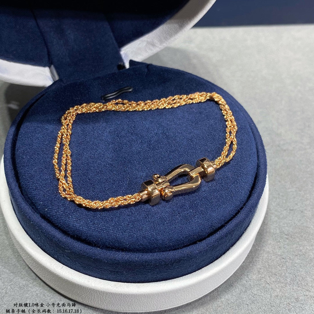 [Elowen jewelsry ]FORCE SMALL HORSESHOE  DIAMOND CHAIN ROPE BRACELET