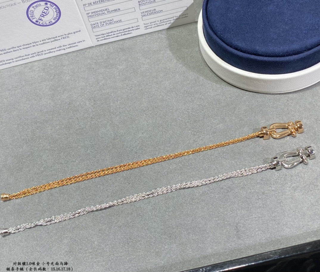 [Elowen jewelsry ]FORCE SMALL HORSESHOE  DIAMOND CHAIN ROPE BRACELET
