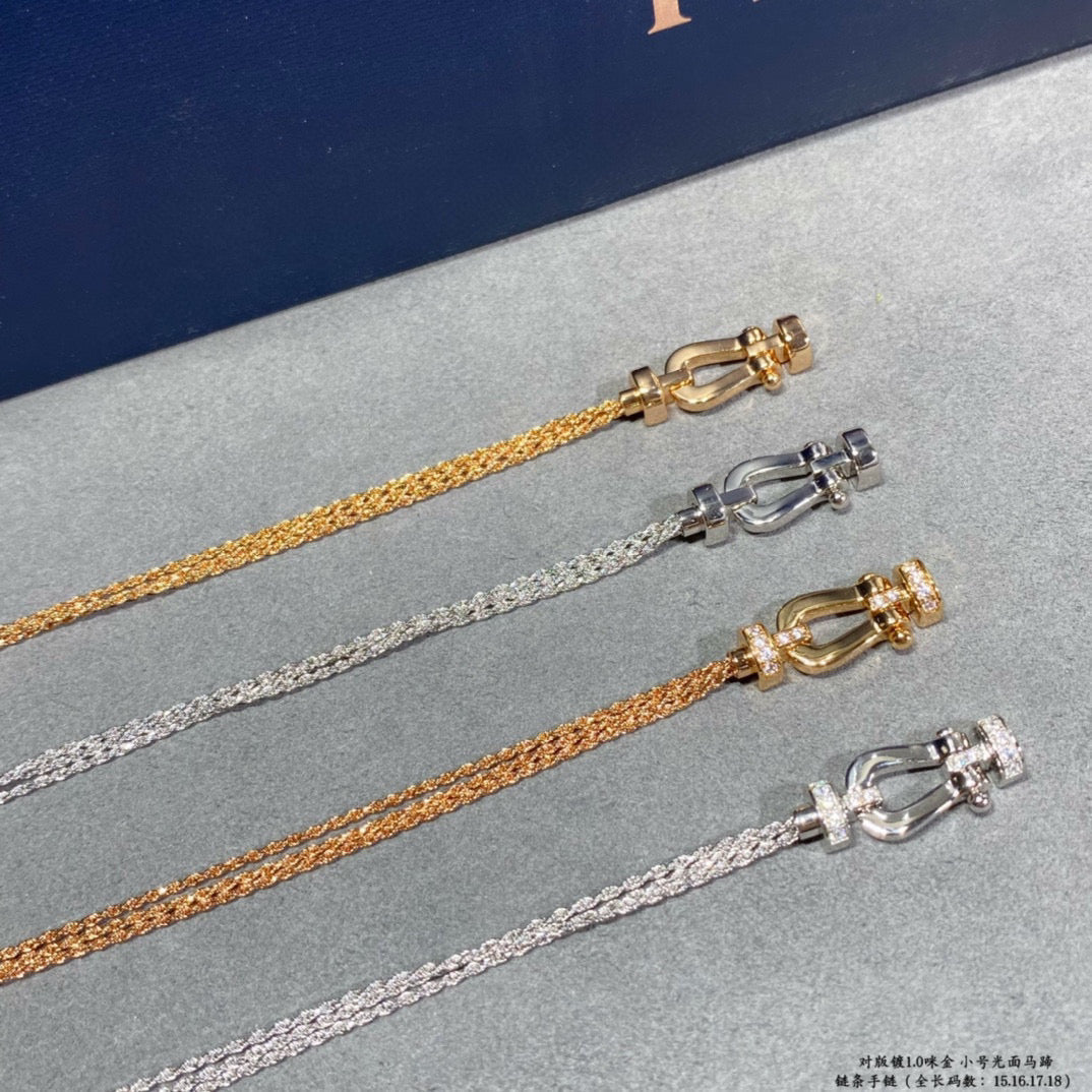 [Elowen jewelsry ]FORCE SMALL HORSESHOE  DIAMOND CHAIN ROPE BRACELET