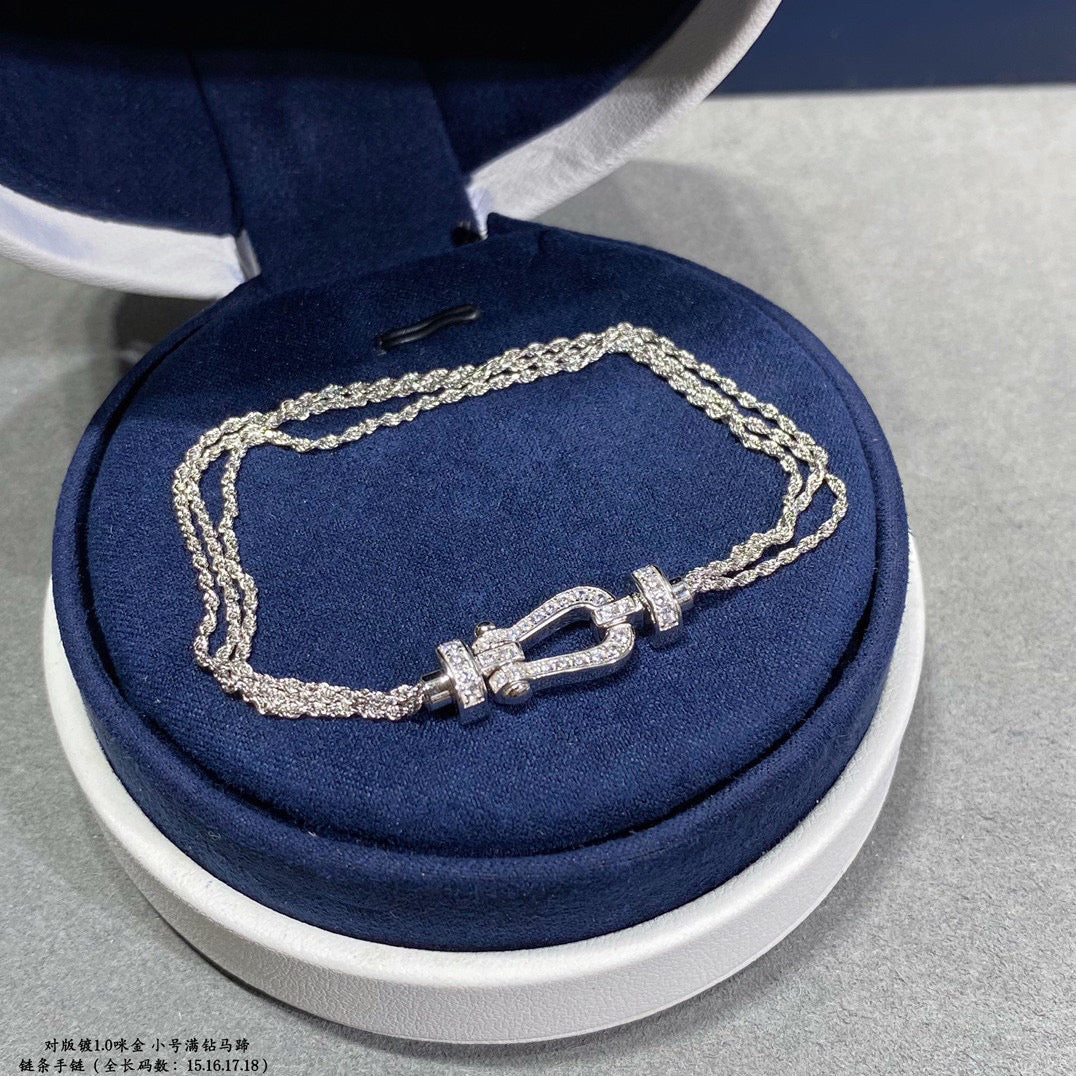 [Elowen jewelsry ]FORCE SMALL HORSESHOE  DIAMOND CHAIN ROPE BRACELET