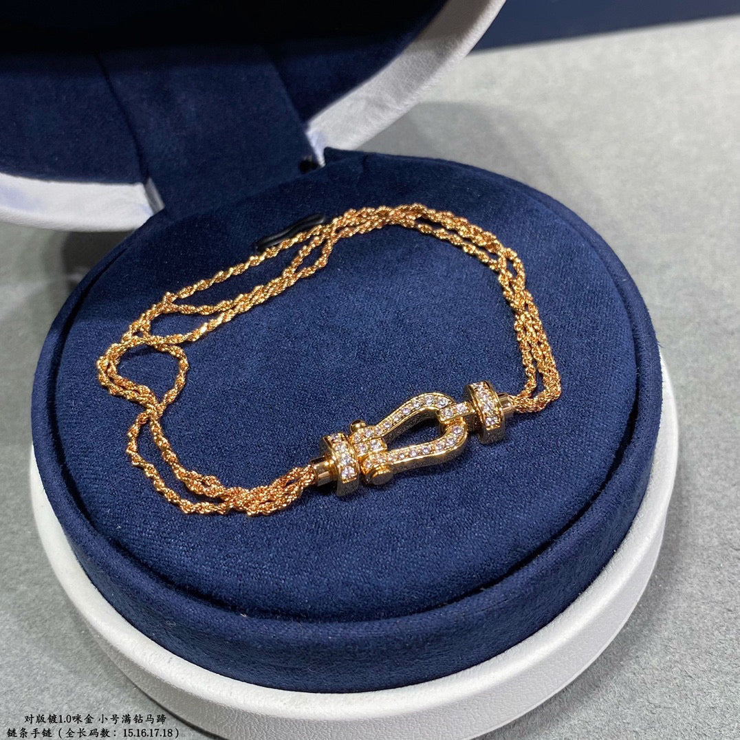[Elowen jewelsry ]FORCE SMALL HORSESHOE  DIAMOND CHAIN ROPE BRACELET