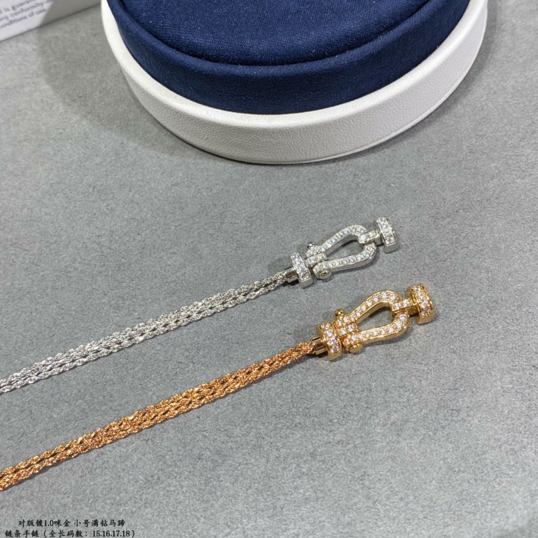 [Elowen jewelsry ]FORCE SMALL HORSESHOE  DIAMOND CHAIN ROPE BRACELET
