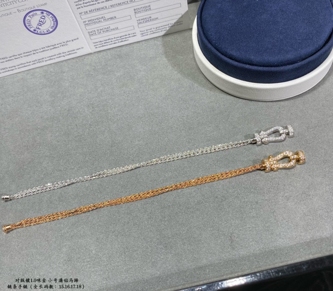 [Elowen jewelsry ]FORCE SMALL HORSESHOE  DIAMOND CHAIN ROPE BRACELET