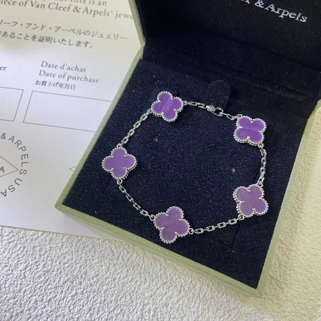 [Elowen jewelsry ] CLOVER 5 MOTIF VIOLET BRACELET COLLECTION