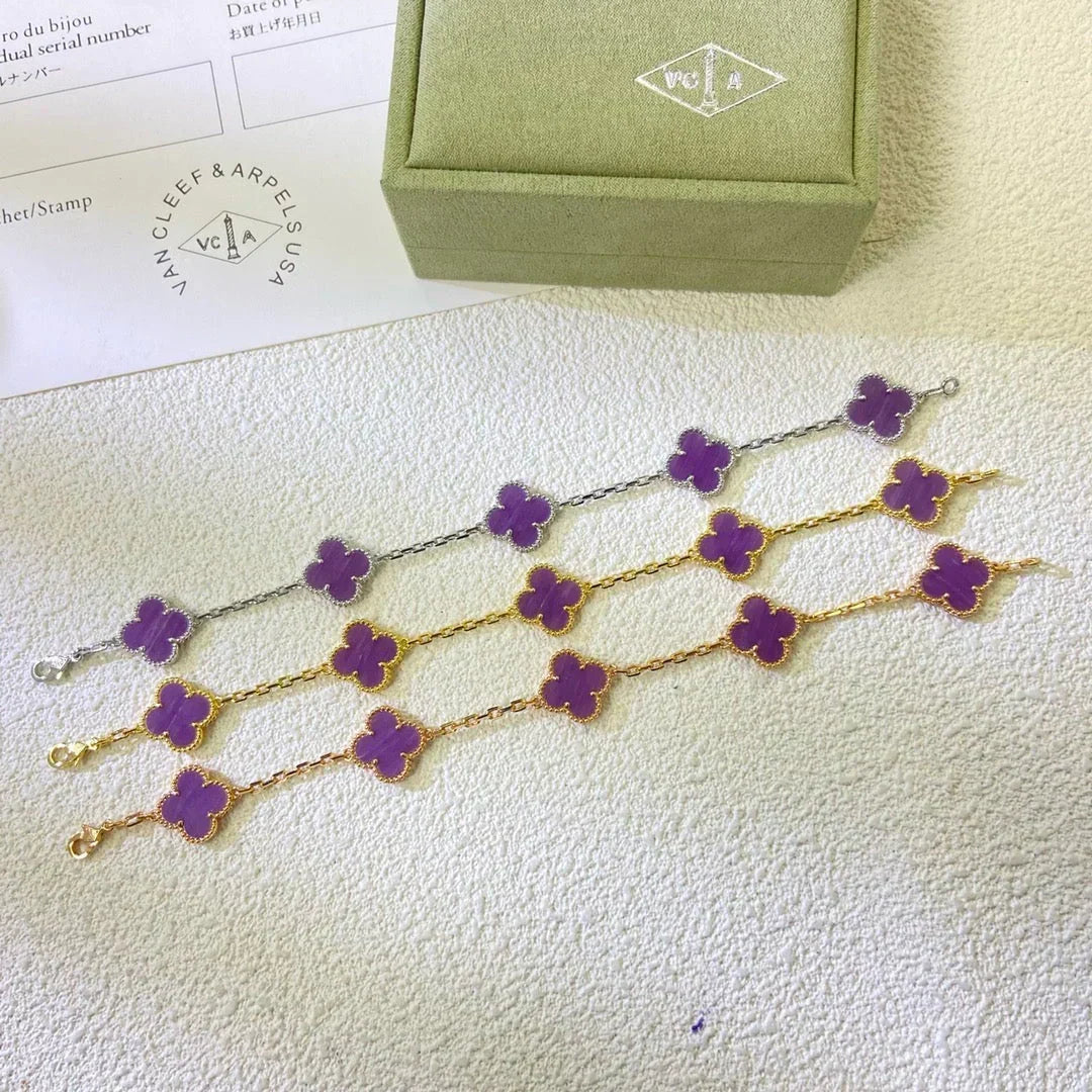 [Elowen jewelsry ] CLOVER 5 MOTIF VIOLET BRACELET COLLECTION