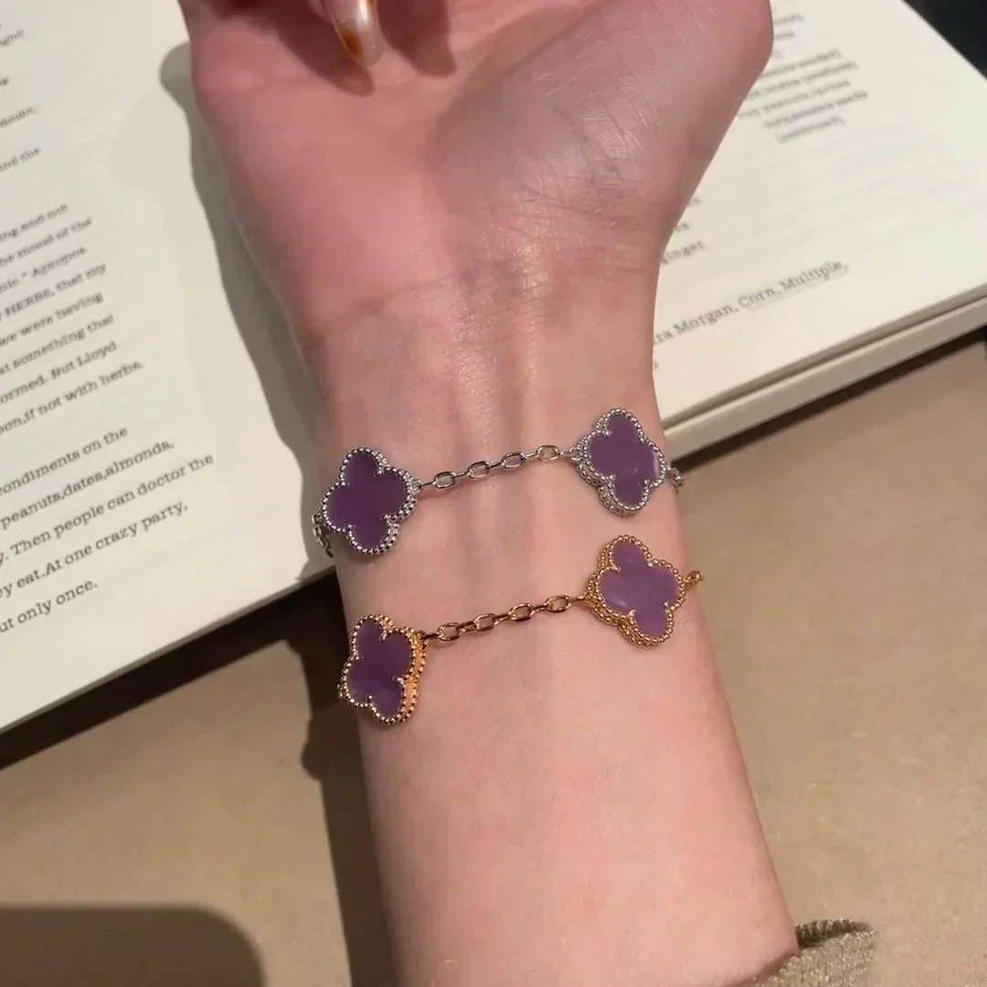 [Elowen jewelsry ] CLOVER 5 MOTIF VIOLET BRACELET COLLECTION