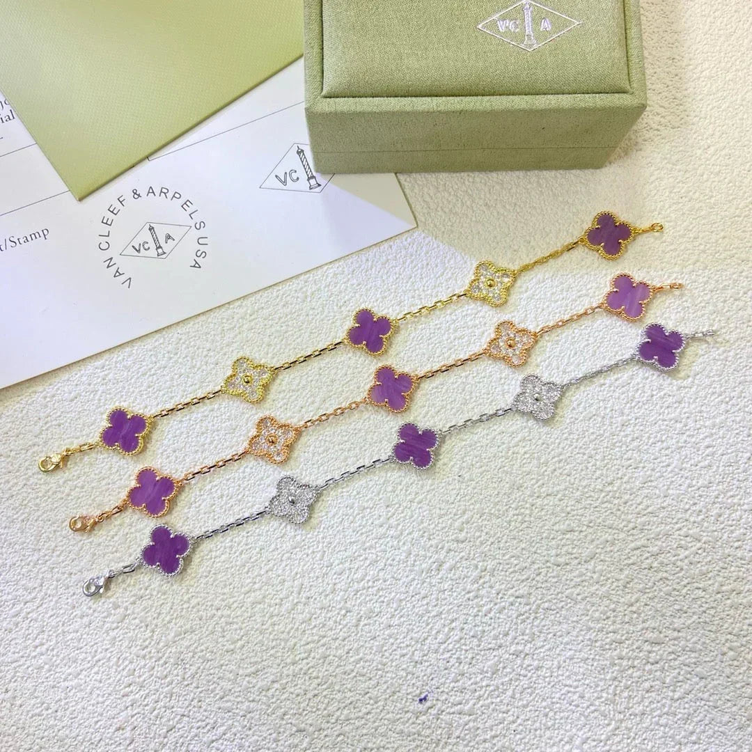 [Elowen jewelsry ] CLOVER 5 MOTIF VIOLET BRACELET COLLECTION