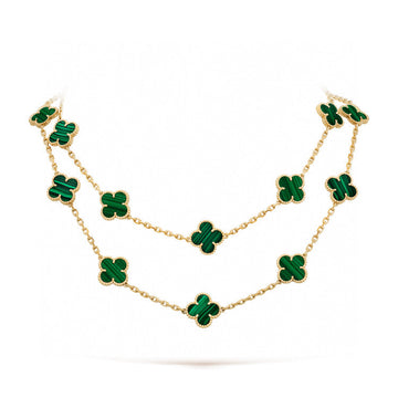 [Elowen jewelsry ]CLOVER 20 MOTIFS MALACHITE GOLD