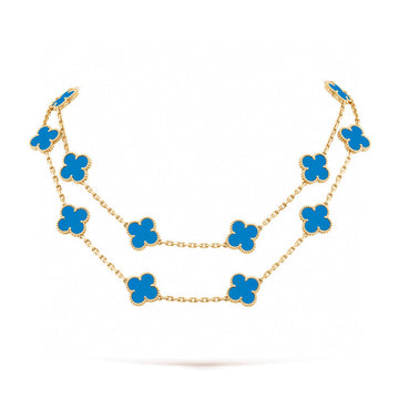 [Elowen Schmuck] KLEEBATT 20 MOTIVE BLAUER ACHAT GOLD