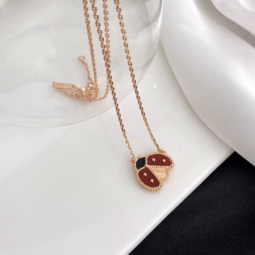 [Elowen jewelsry ]LUCKY  CARNELIANS LADYBUG NECKLACE