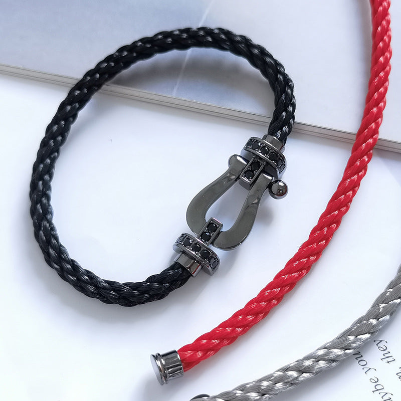 [Elowen jewelsry ]FORCE LARGE SERIES HORSESHOE BLACK SAMURAI BRACELET