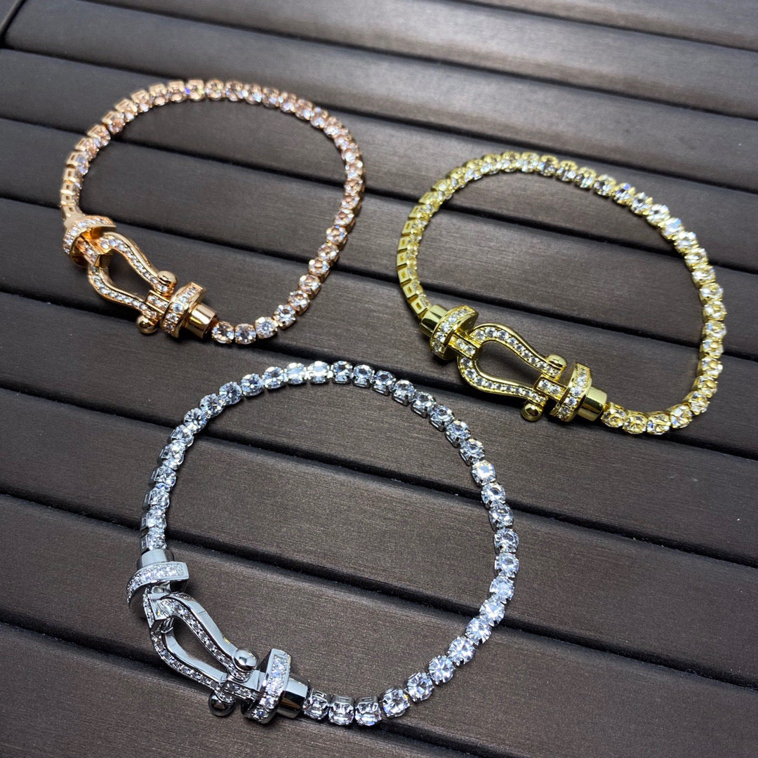 [Elowen jewelsry ]FORCE  LARGE HORSESHOE FULL DIAMOND TENNIS BRACELET