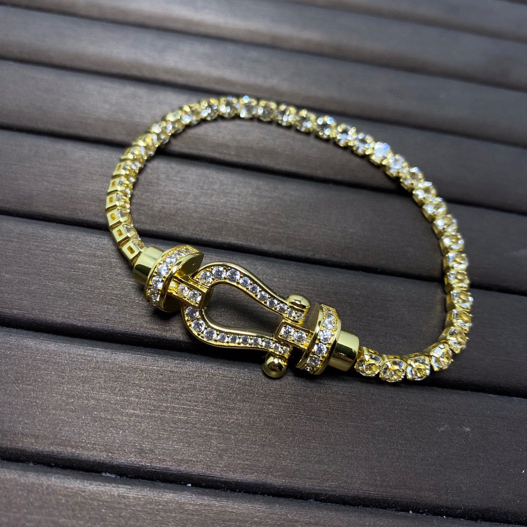 [Elowen jewelsry ]FORCE  LARGE HORSESHOE FULL DIAMOND TENNIS BRACELET