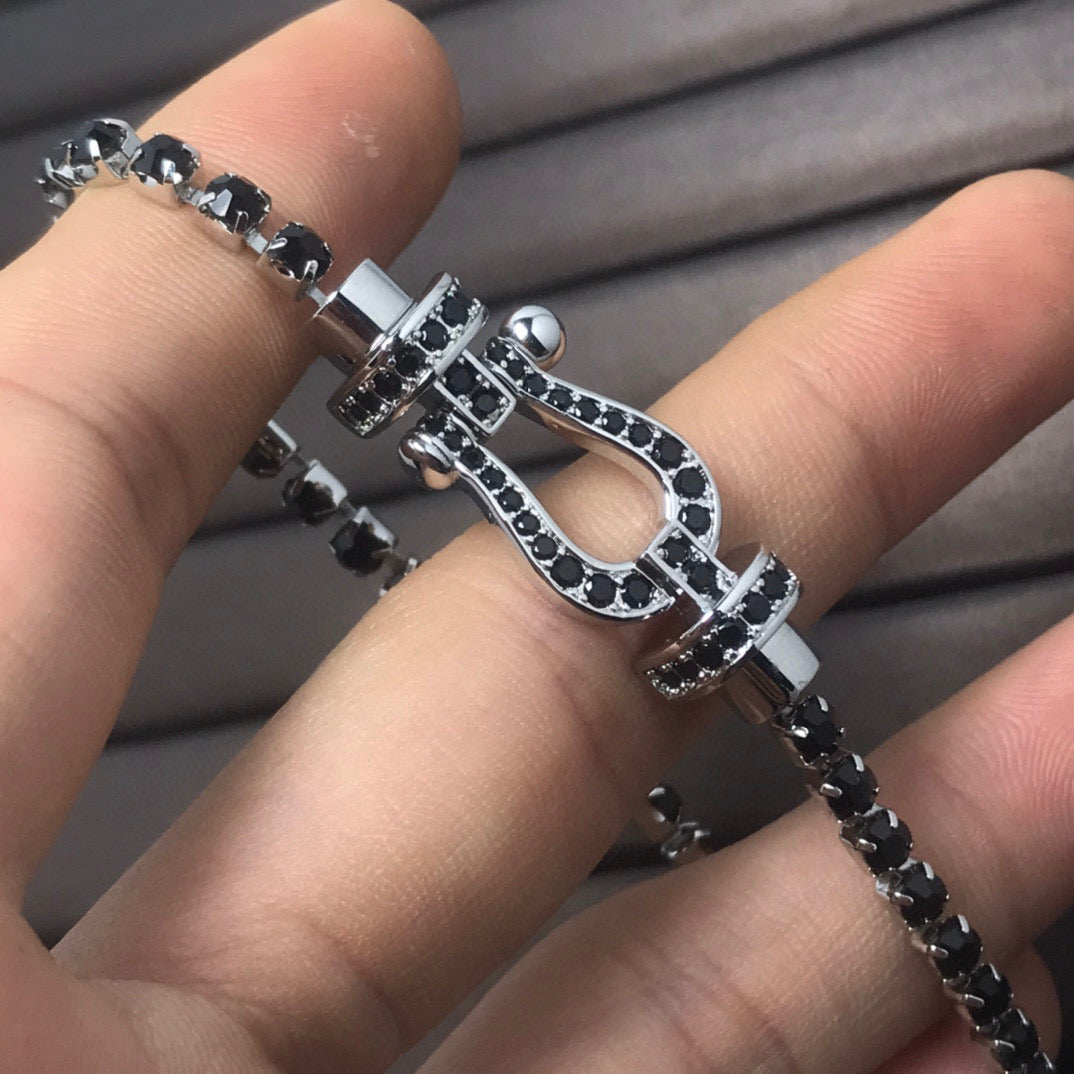 [Elowen jewelsry ]FORCE  LARGE HORSESHOE FULL DIAMOND TENNIS BRACELET