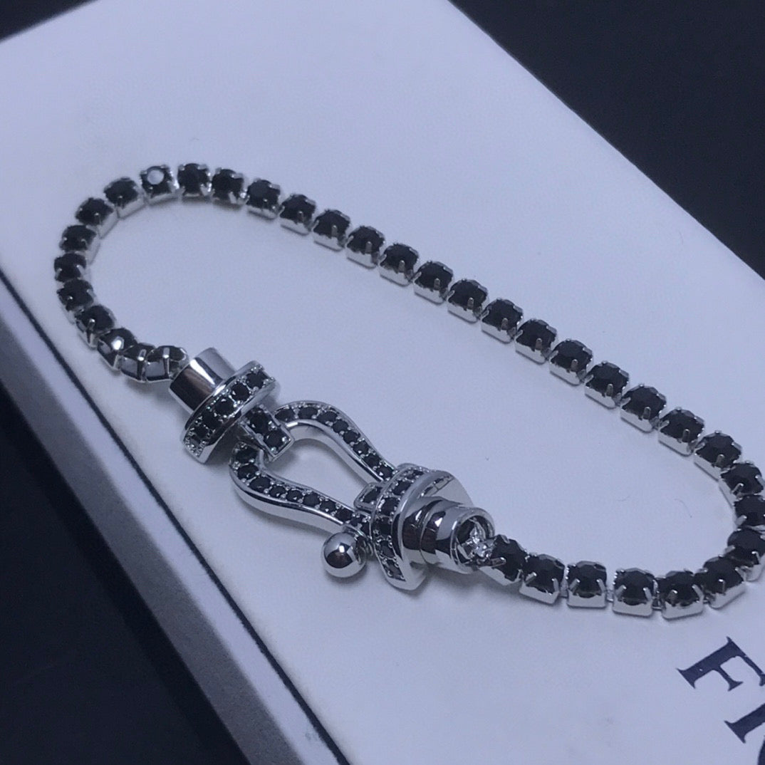 [Elowen jewelsry ]FORCE  LARGE HORSESHOE FULL DIAMOND TENNIS BRACELET