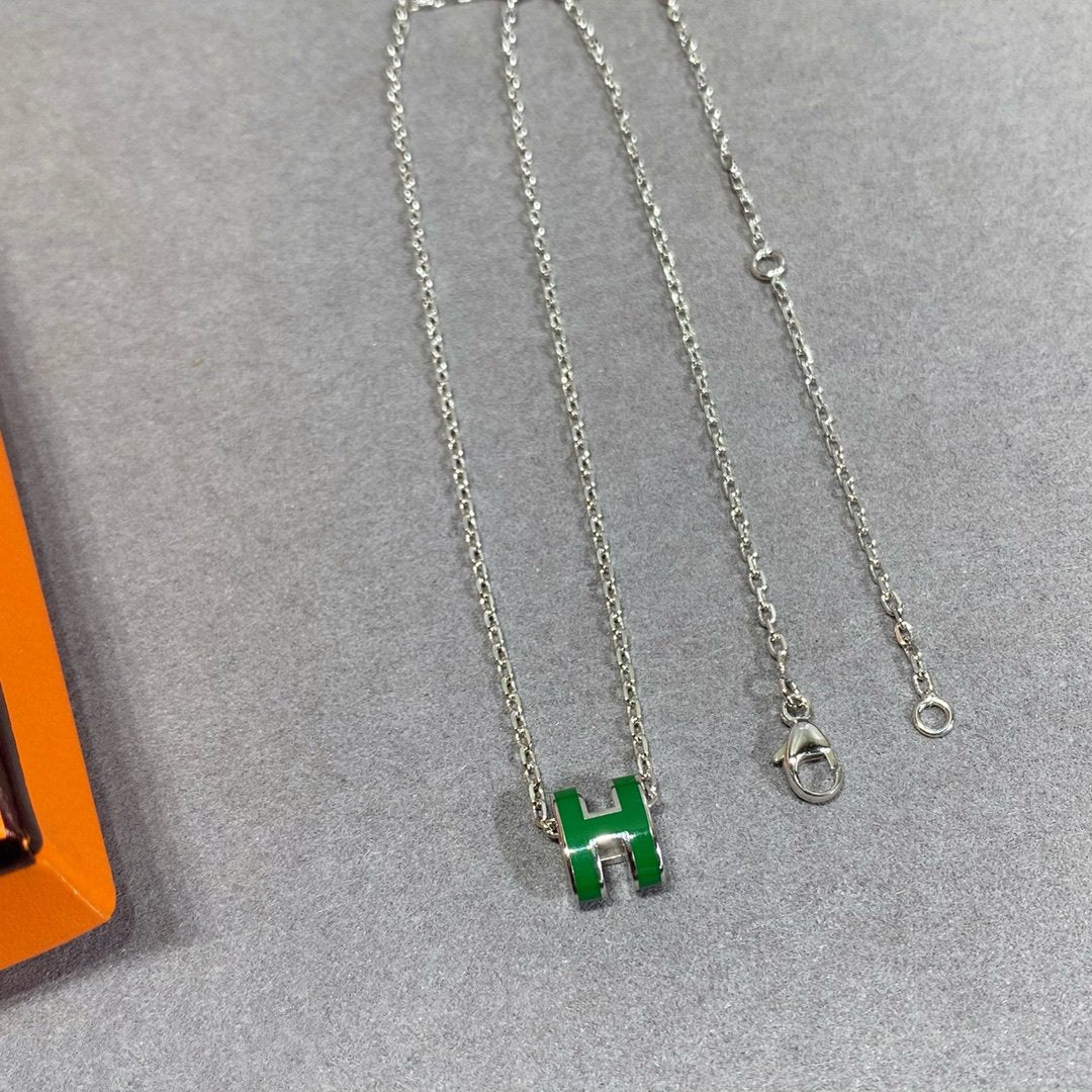 [Elowen Schmuck] POP H GRÜNE HALSKETTE AUS SILBER UND GOLD