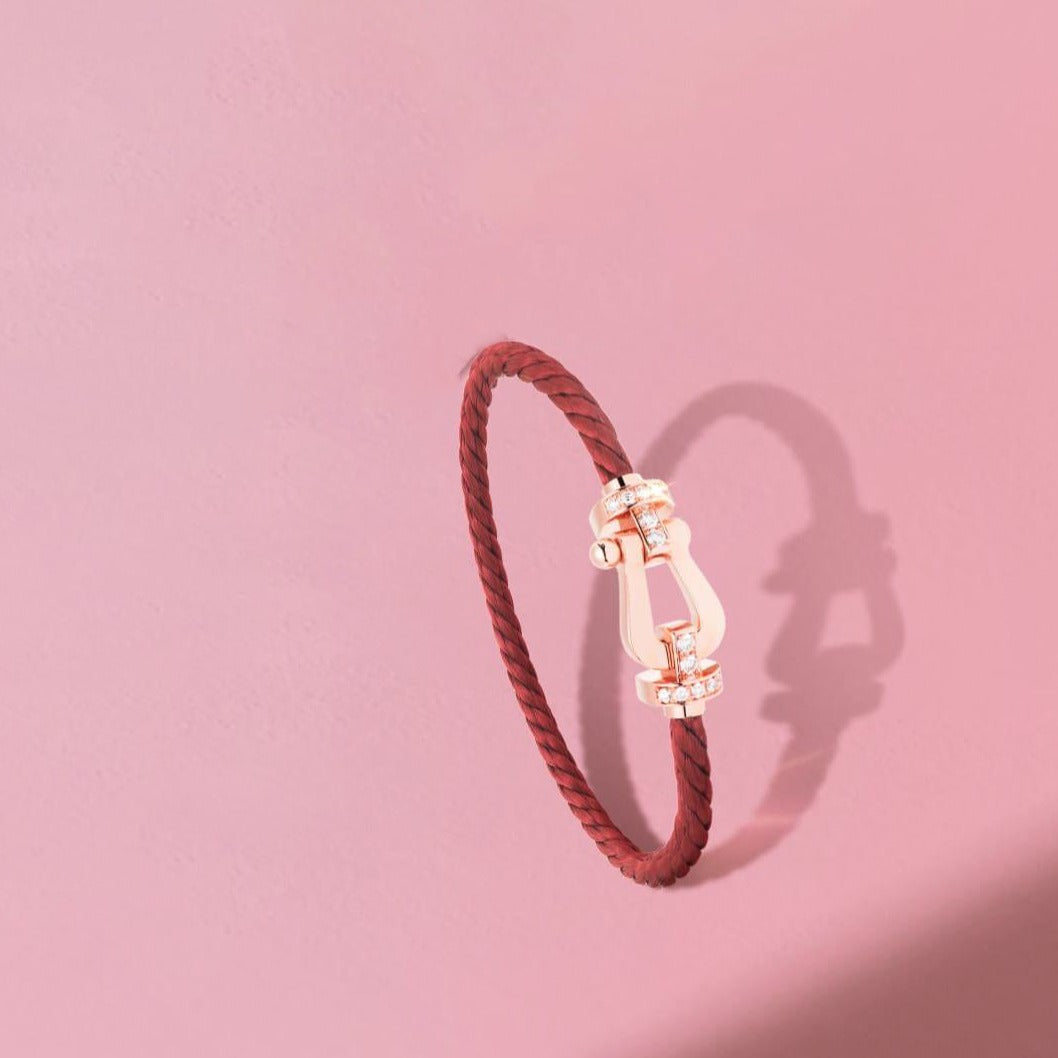 [Elowen jewelsry ]FORCE 10 HALF DIAMOND PINK GOLD RED CORDERI LARGE AND MEDIUM MODEL
