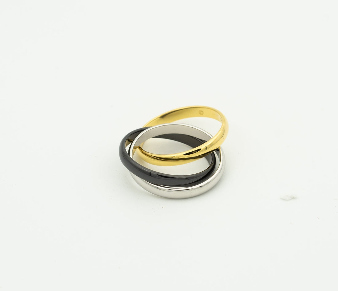 [Elowen jewelsry ]TRINITY RING BLACK GOLD SILVER