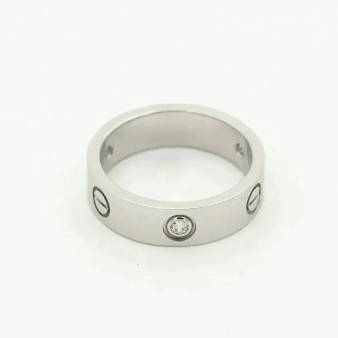 [Elowen jewelry] ラブリング 5.5mm 3ダイヤモンド シルバー