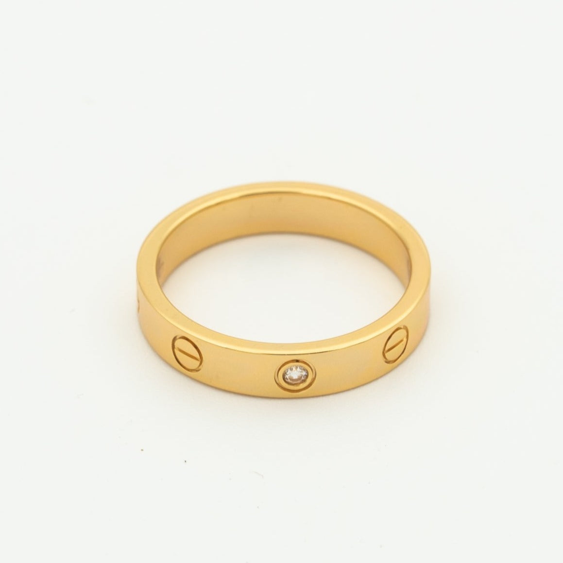 [Elowen jewelsry ]LOVE RING 4MM 1 DIAMOND PINK GOLD