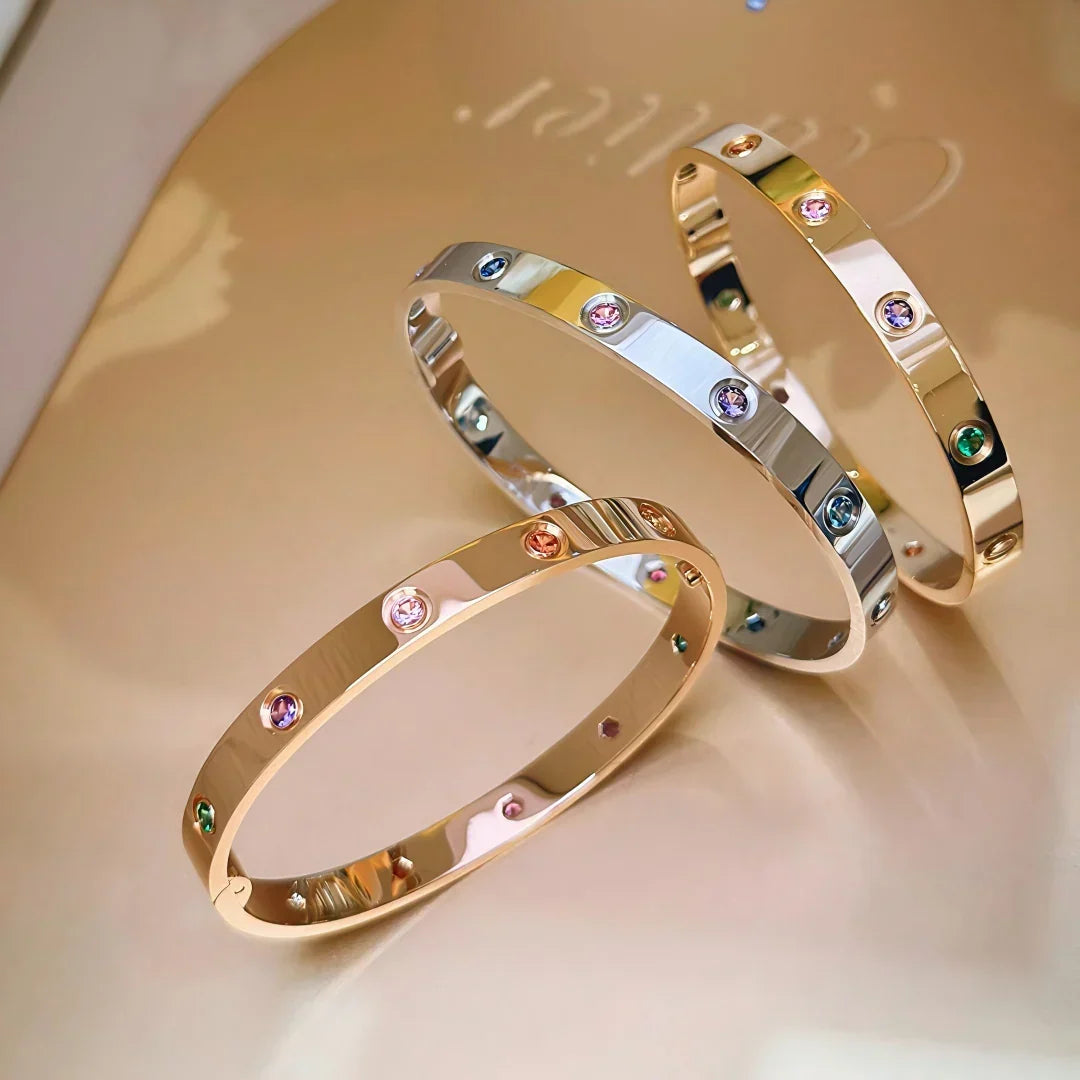 [Elowen jewelsry]CLASSIC 6.1MM LOVEブレスレット 10ダイヤモンド マルチカラー