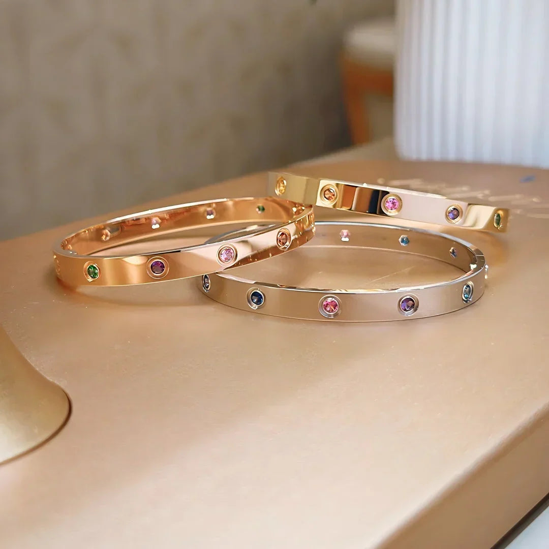 [Elowen jewelsry]CLASSIC 6.1MM LOVEブレスレット 10ダイヤモンド マルチカラー