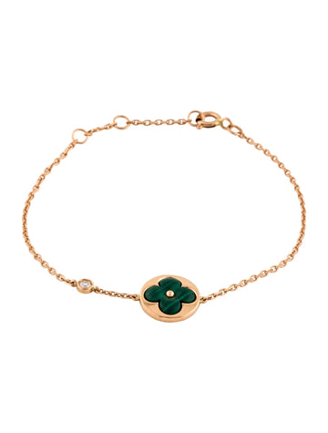 [Elowen jewelsry ]SONNEN-MALACHIT 1 DIAMANT ROSÉGOLD ARMBAND