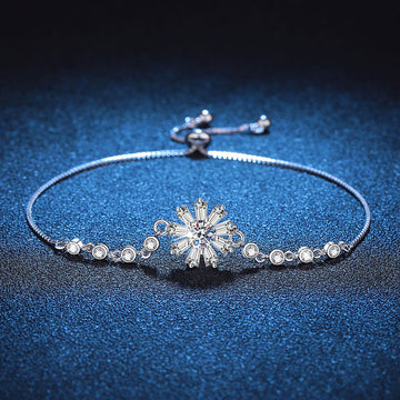 [Elowen]STRAHLENDES EISKRISTALL-SONNENBLUMEN-MOISSANIT-ARMBAND