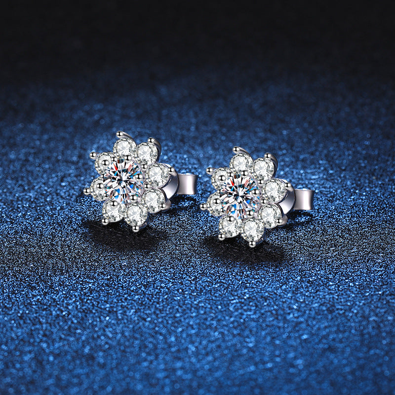[Elowen]RADIANT SUNFLOWER MOISSANITE STUD EARRINGS