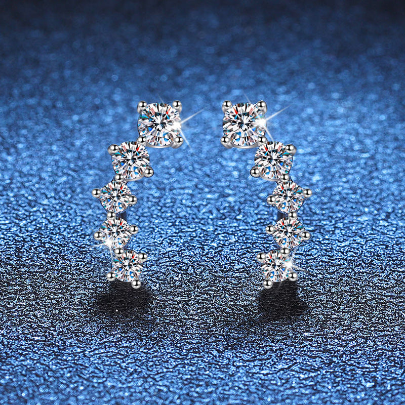 [Elowen] SPARKLING SMILE BOGEN-MOISSANIT-OHRSTECKER