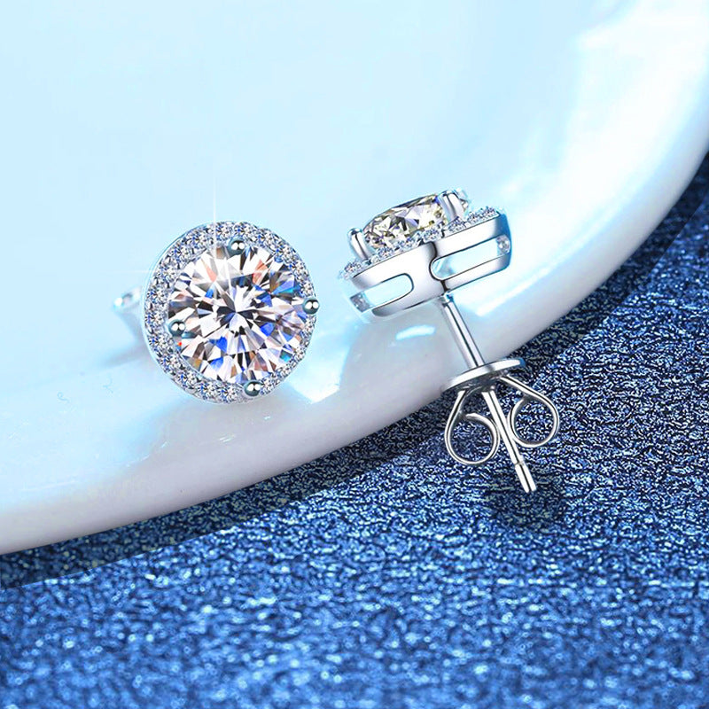 [Elowen]CLASSIC 4-PRONG ROUND MOISSANITE STUD EARRINGS