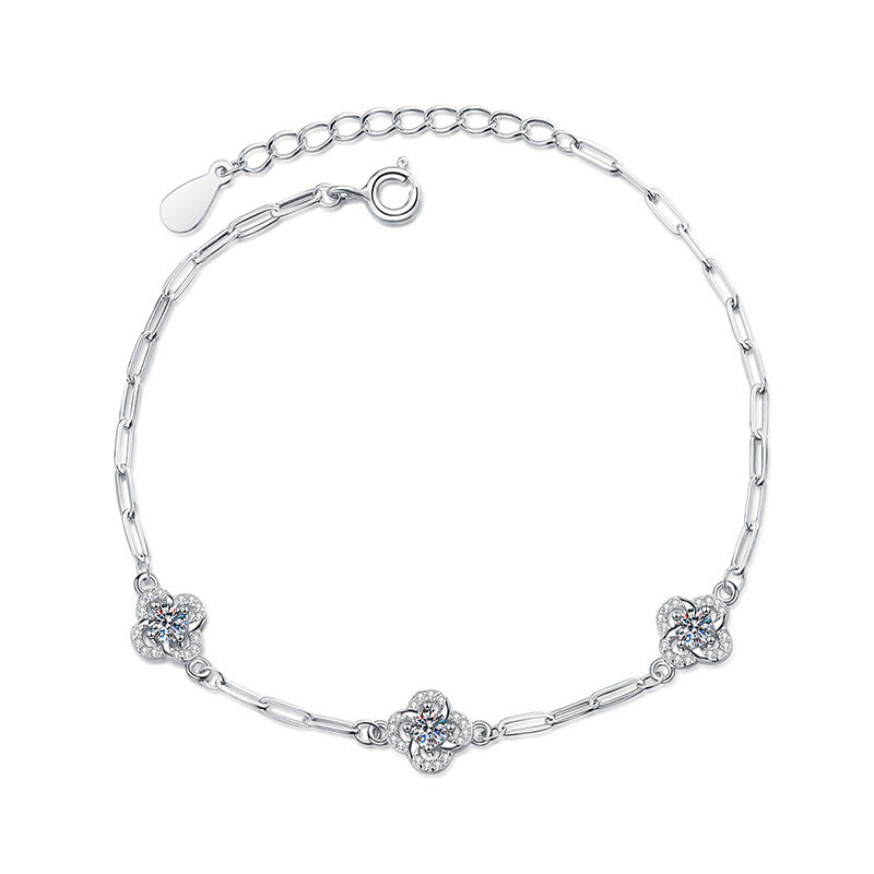 [Elowen]TRIPLE-CLOVER MOISSANITE BRACELET