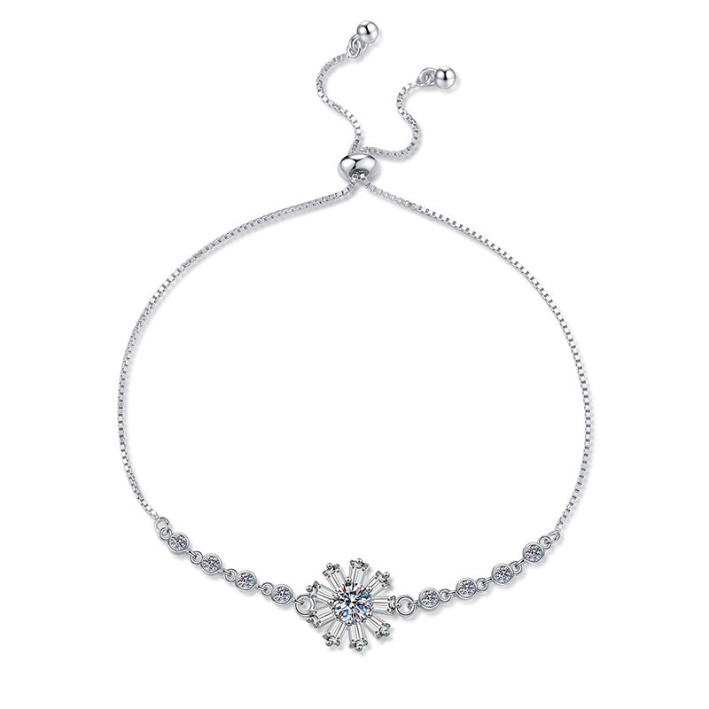 [Elowen]STRAHLENDES EISKRISTALL-SONNENBLUMEN-MOISSANIT-ARMBAND
