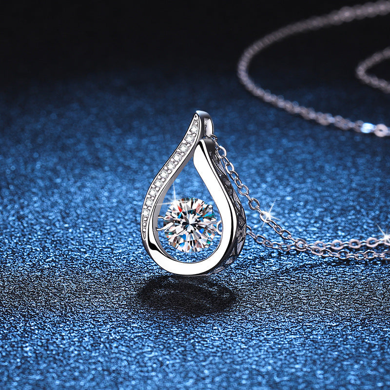 [Elowen]DANCING WATER DROP MOISSANITE NECKLACE