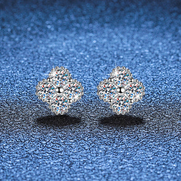 [Elowen]ELEGANT FOUR-LEAF CLOVER MOISSANITE STUD EARRINGS