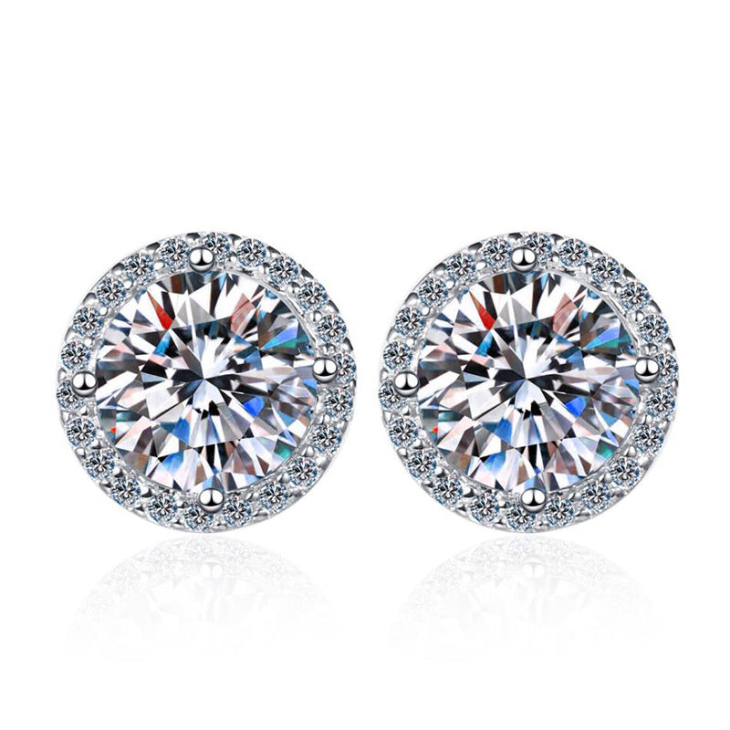 [Elowen]CLASSIC 4-PRONG ROUND MOISSANITE STUD EARRINGS