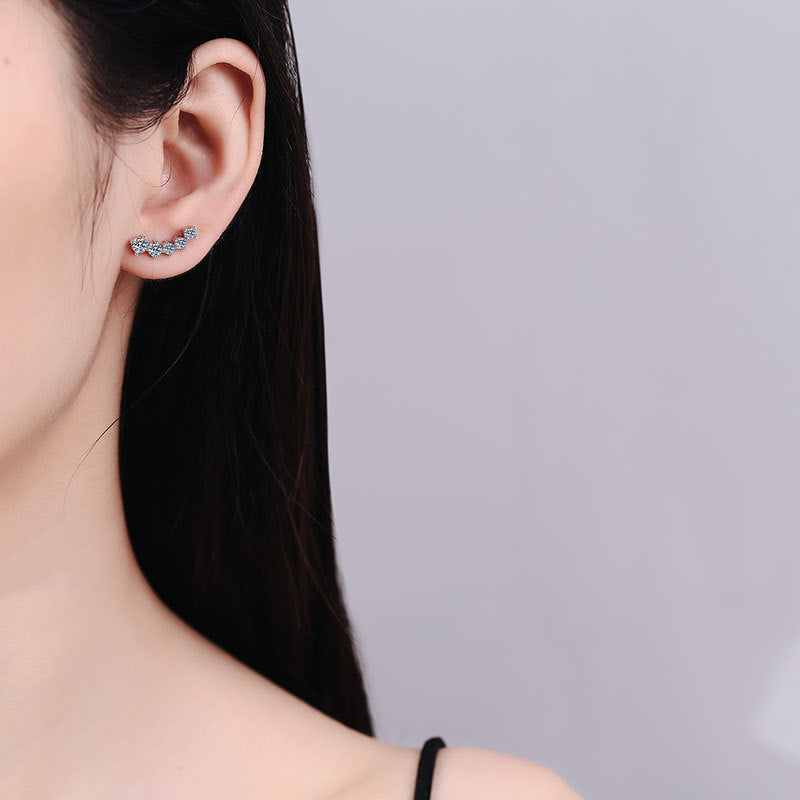 [Elowen] SPARKLING SMILE BOGEN-MOISSANIT-OHRSTECKER