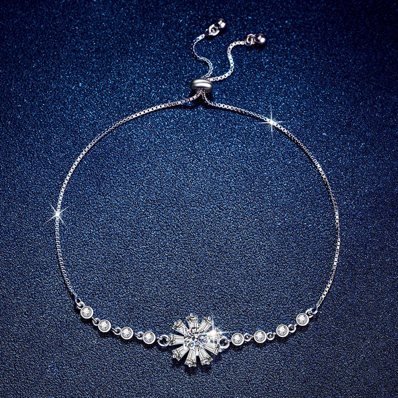 [Elowen]STRAHLENDES EISKRISTALL-SONNENBLUMEN-MOISSANIT-ARMBAND