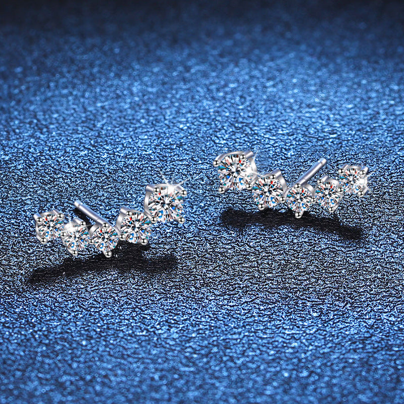 [Elowen] SPARKLING SMILE BOGEN-MOISSANIT-OHRSTECKER