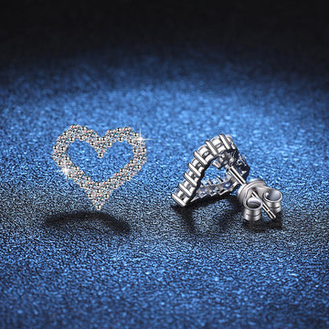 [Elowen]SPARKLING HEART-SHAPED MOISSANITE STUD EARRINGS