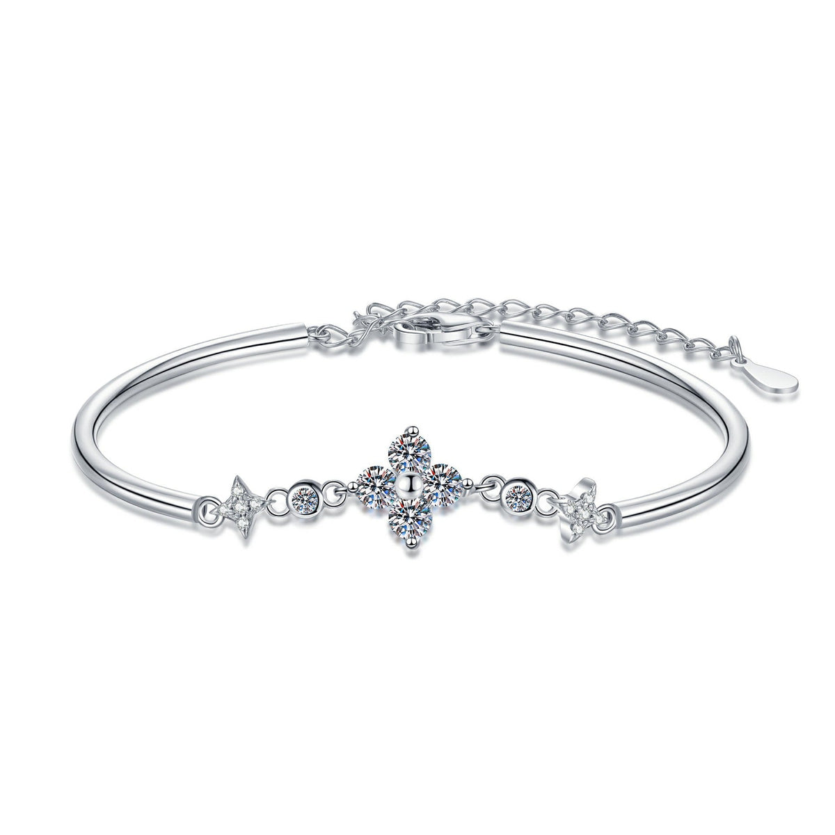 [Elowen]CLOVER & TWIN-STAR MOISSANITE BRACELET