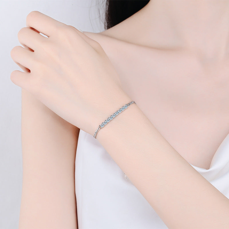 [Elowen]SMILING CURVE MOISSANITE-ARMBAND