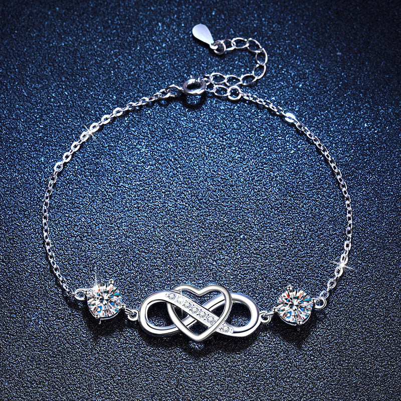 [Elowen] „LOVE LINK“ MOISSANIT-ARMBAND MIT DOPPELSTEIN